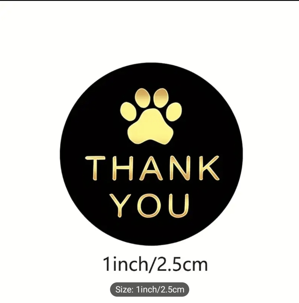 Thank You Paw Stickers Multicolor Roll Of 500 - Picture 5 of 6